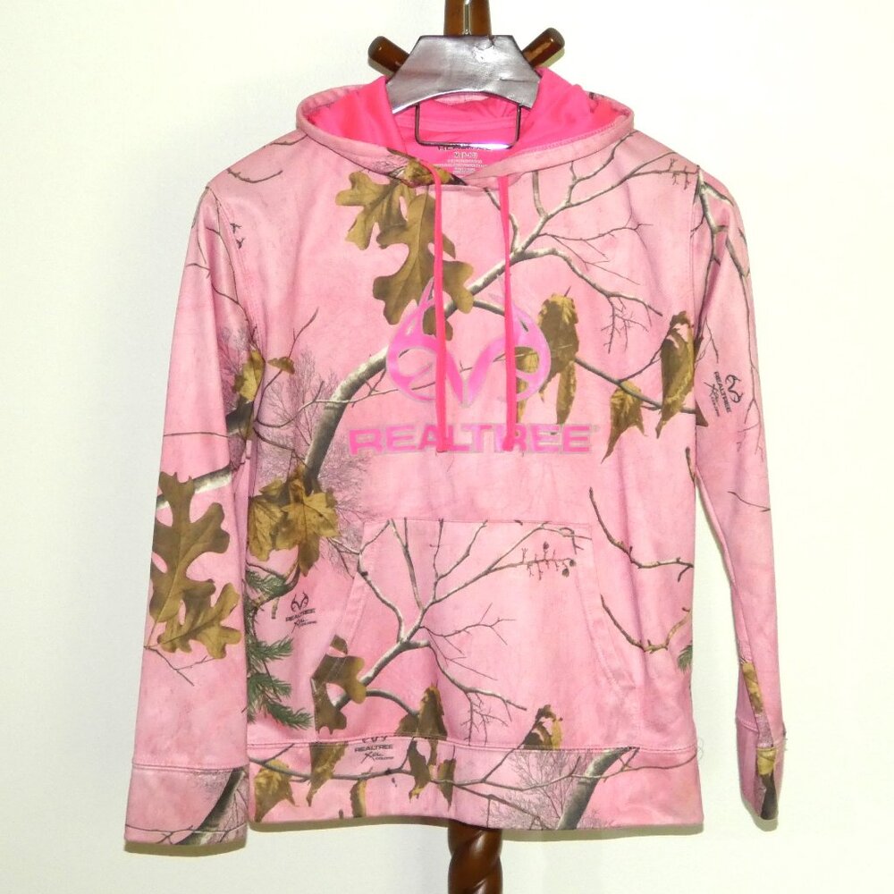 REALTREE pink camo pullover hooded sweatshirt/hoodie